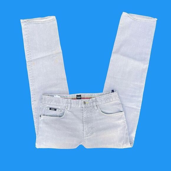 π Hugo Boss Maine Regular Fit Stretch Jeans Gray Size 31 π Sleek & Sharpβ - Picture 2 of 7